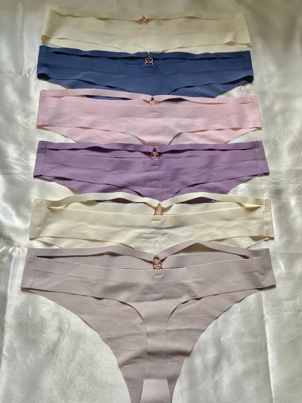6-Piece SOFT No-See/No-Seam Double Strap Thong Panties Bundle - NWOT